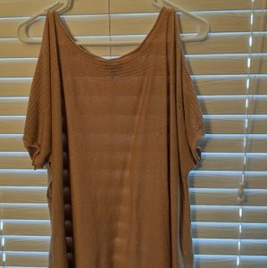 Shoulder Cut Out Sheer Blouse